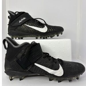 Nike Alpha Menace Pro 2 Mid Football Cleats Black White AQ3209-002 Mens 10.5